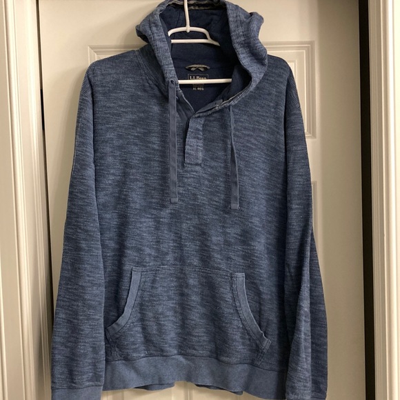 L.L Bean Men’s Waffle Knit Hoodie - Picture 1 of 5